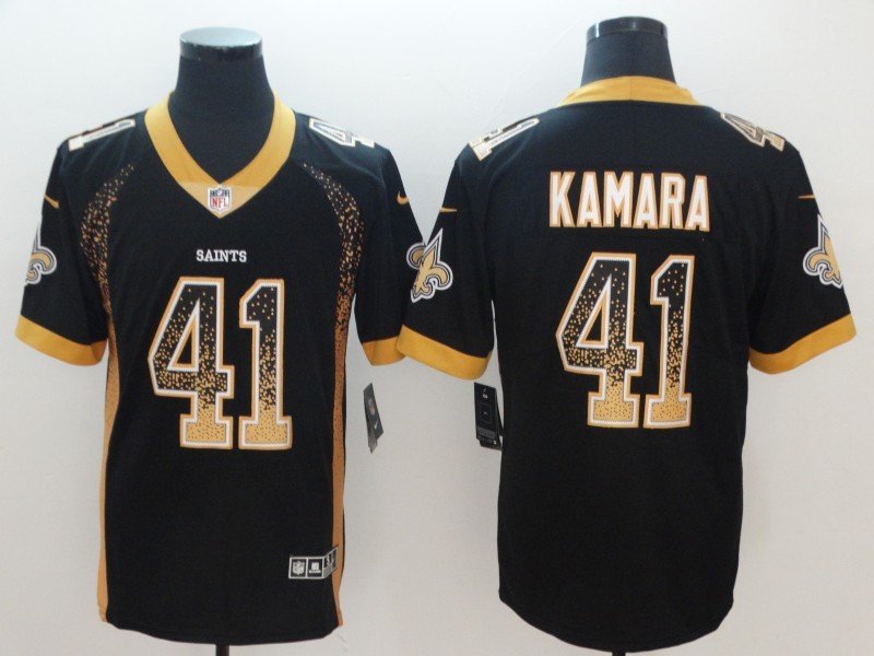 Men's New Orleans Saints Alvin Kamara #41 Black Team Jersey
